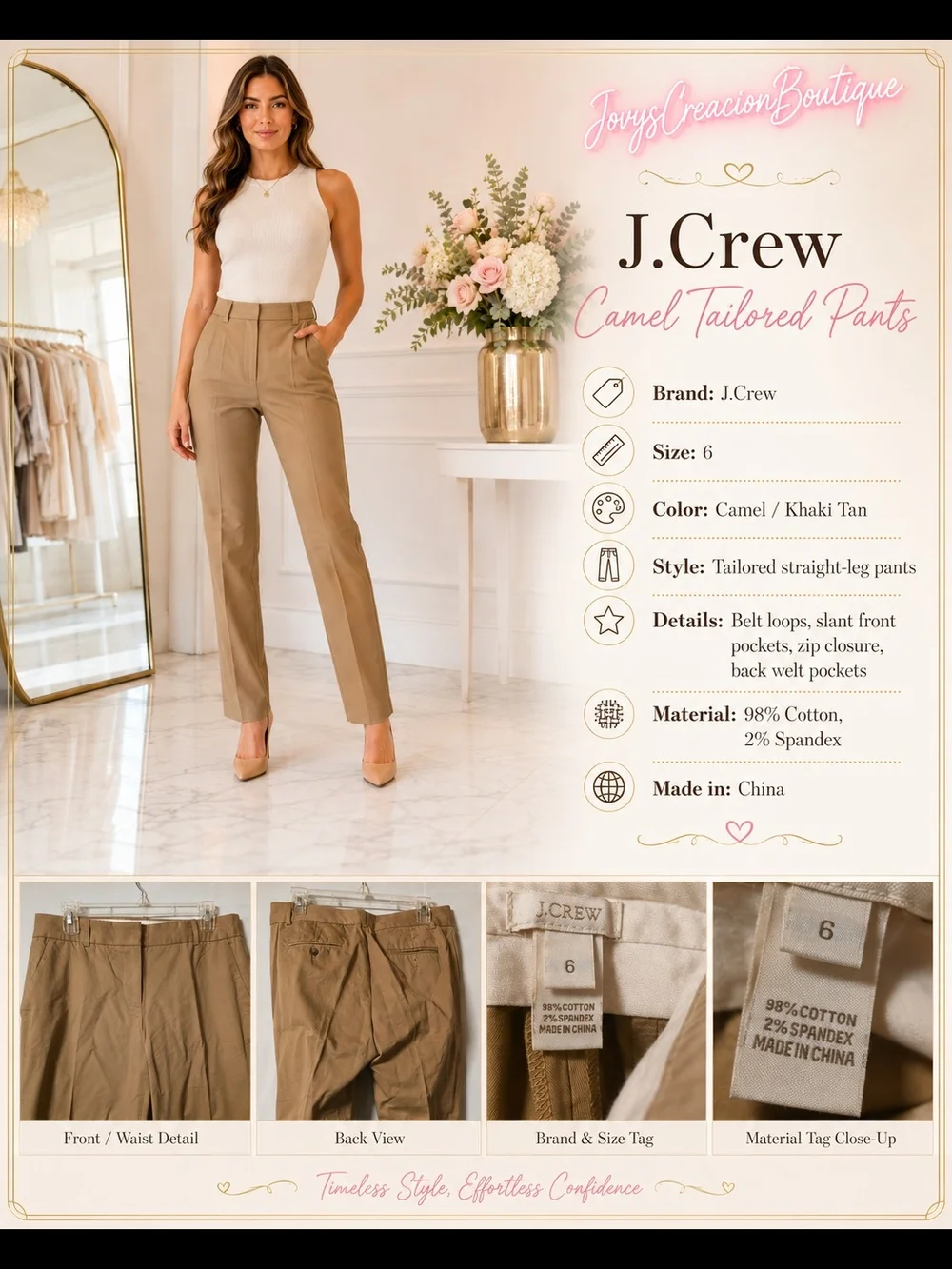 J. Crew Women’s Beige Khaki Pants - Size 6
